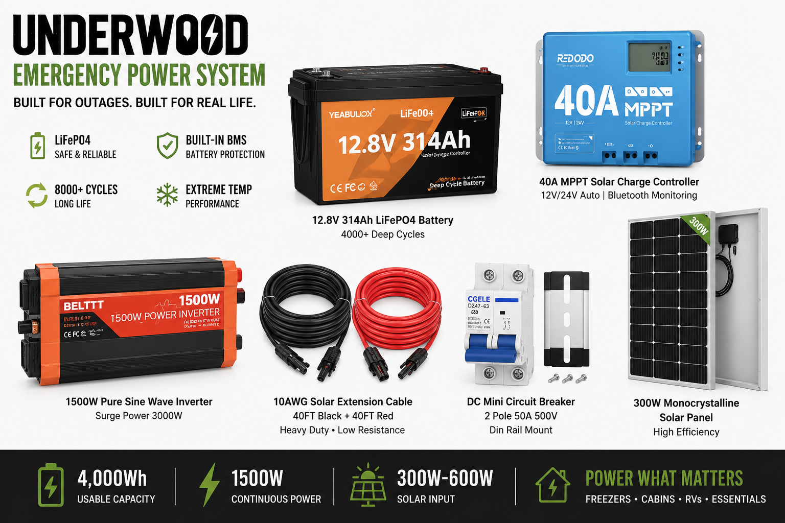 UNDERWOOD Emergency Freezer Backup Power System
