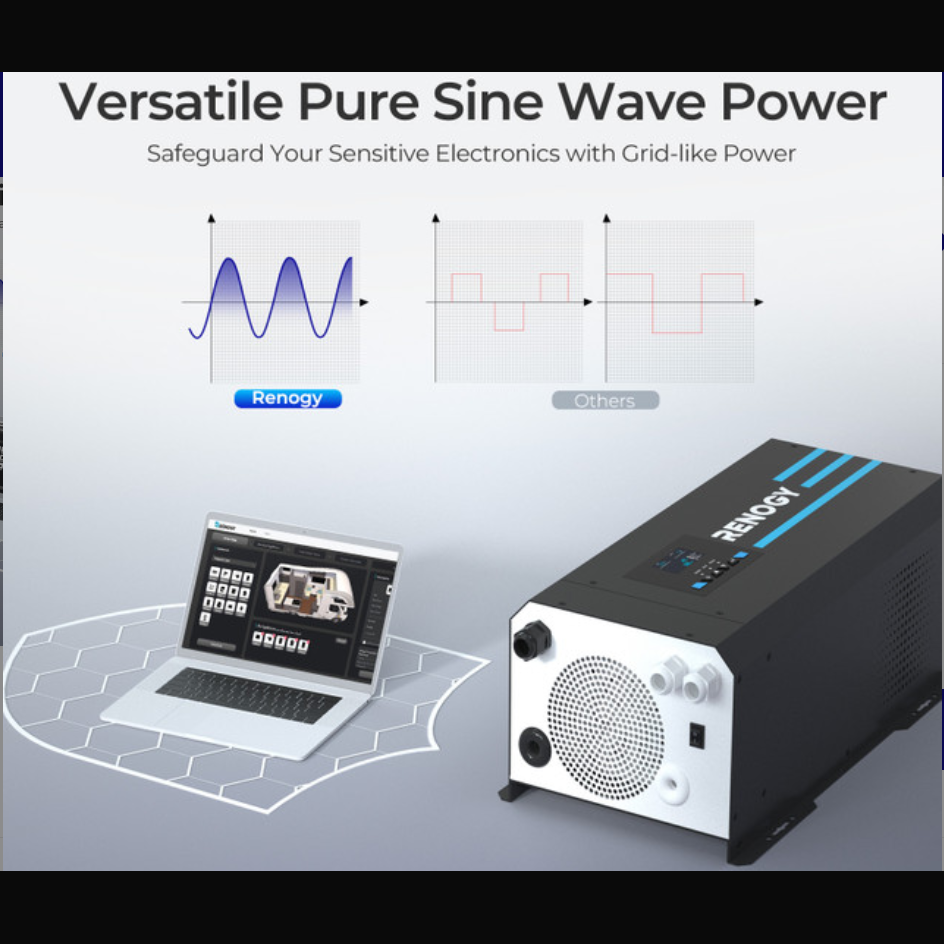2000W 12V Pure Sine Wave Inverter Charger w/ LCD Display
