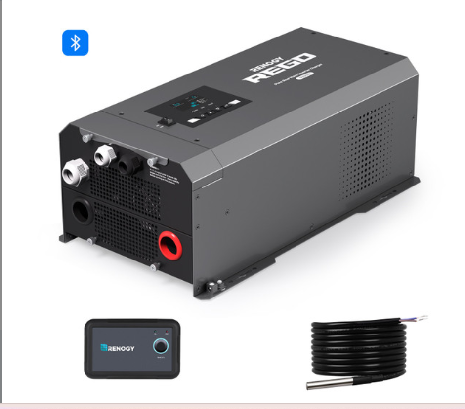 Pure Sine Wave Inverter Charger w/ LCD Display 12V 3000W